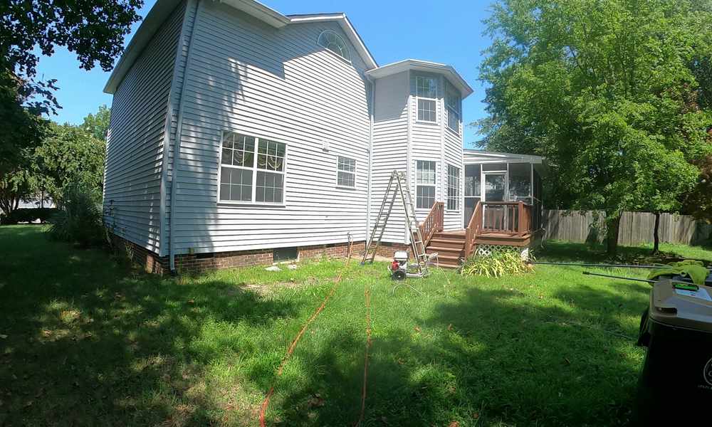 Home exterior with siding